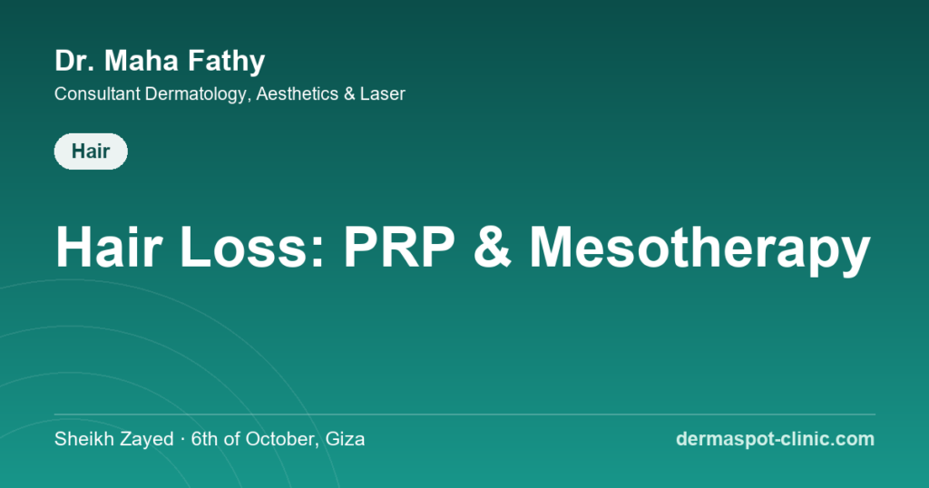Hair loss treatment PRP mesotherapy, Dr. Maha Fathy DermaSpot